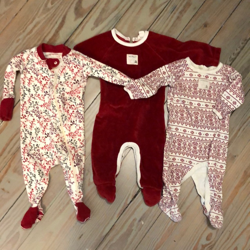 Three Burt’s Bees Footie PJ’s